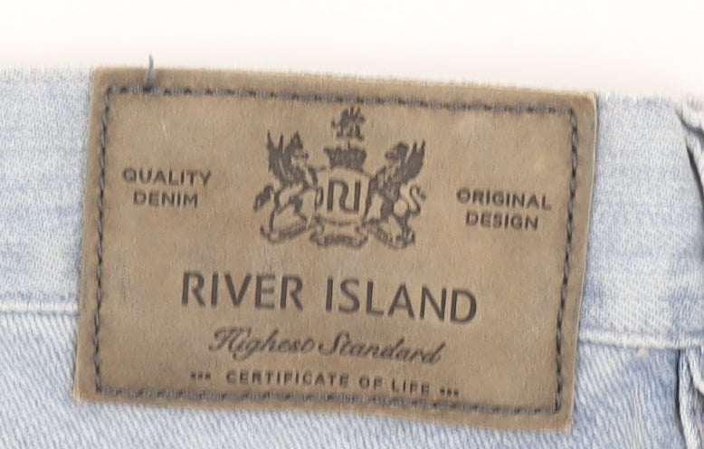 River Island Mens Blue Light Wash Slim Fit Jeans 34W 32L