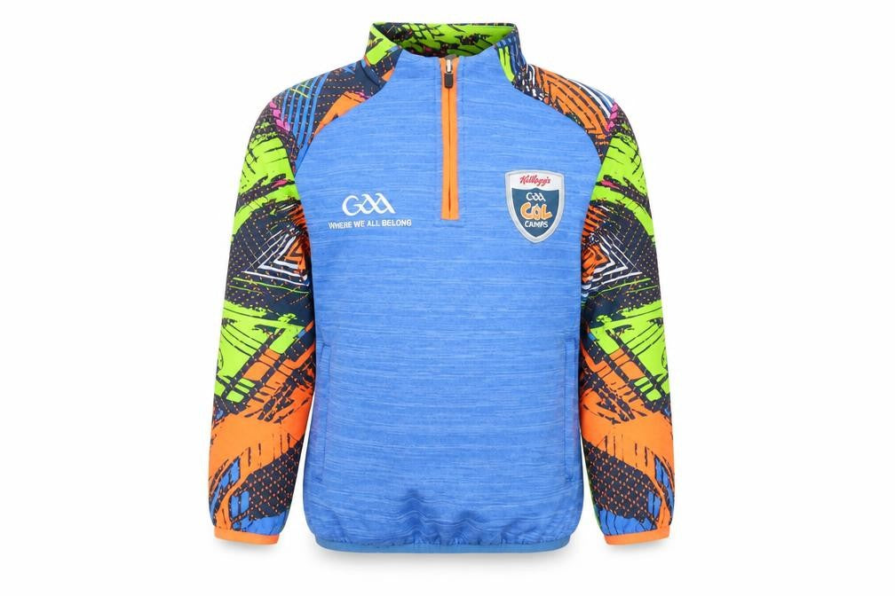 Front view of Masita boys’ blue 1/4 zip pullover gaa cúl camps hoodie polyester 1a