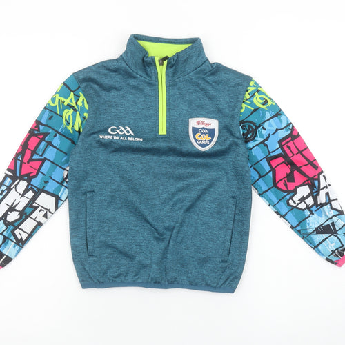 Masita Boys Blue Graphic 1/4 Zip Pullover Sweatshirt 1A Polyester GAA Cúl Camps