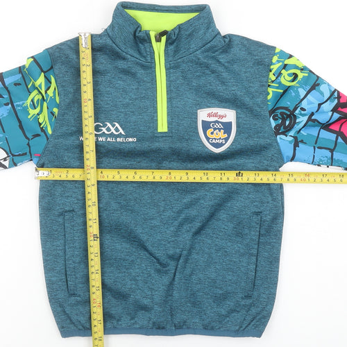 Masita Boys Blue Graphic 1/4 Zip Pullover Sweatshirt 1A Polyester GAA Cúl Camps