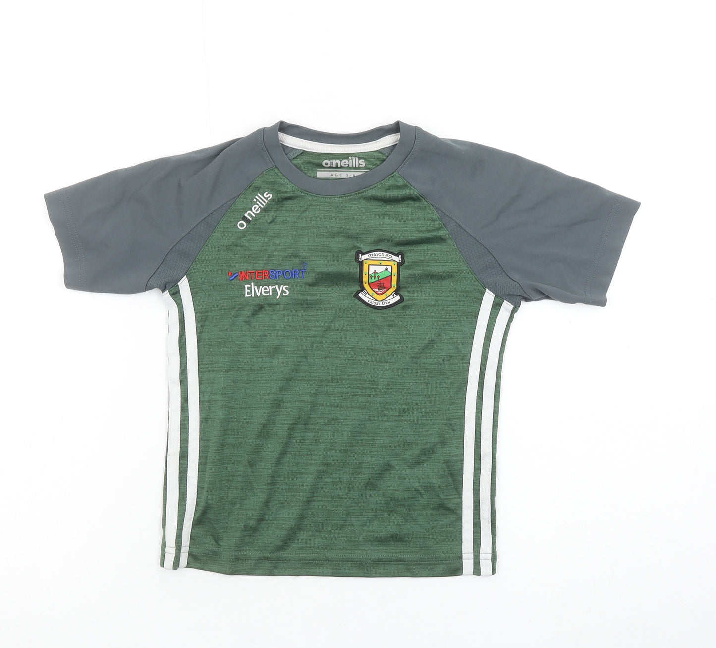 O'Neills Boys Green Short Sleeve Sports T-Shirt Size 5-6 Years