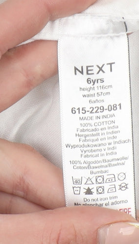 Next Boys Blue Checked Button-Up Short Sleeve Cotton Shirt 6 Years