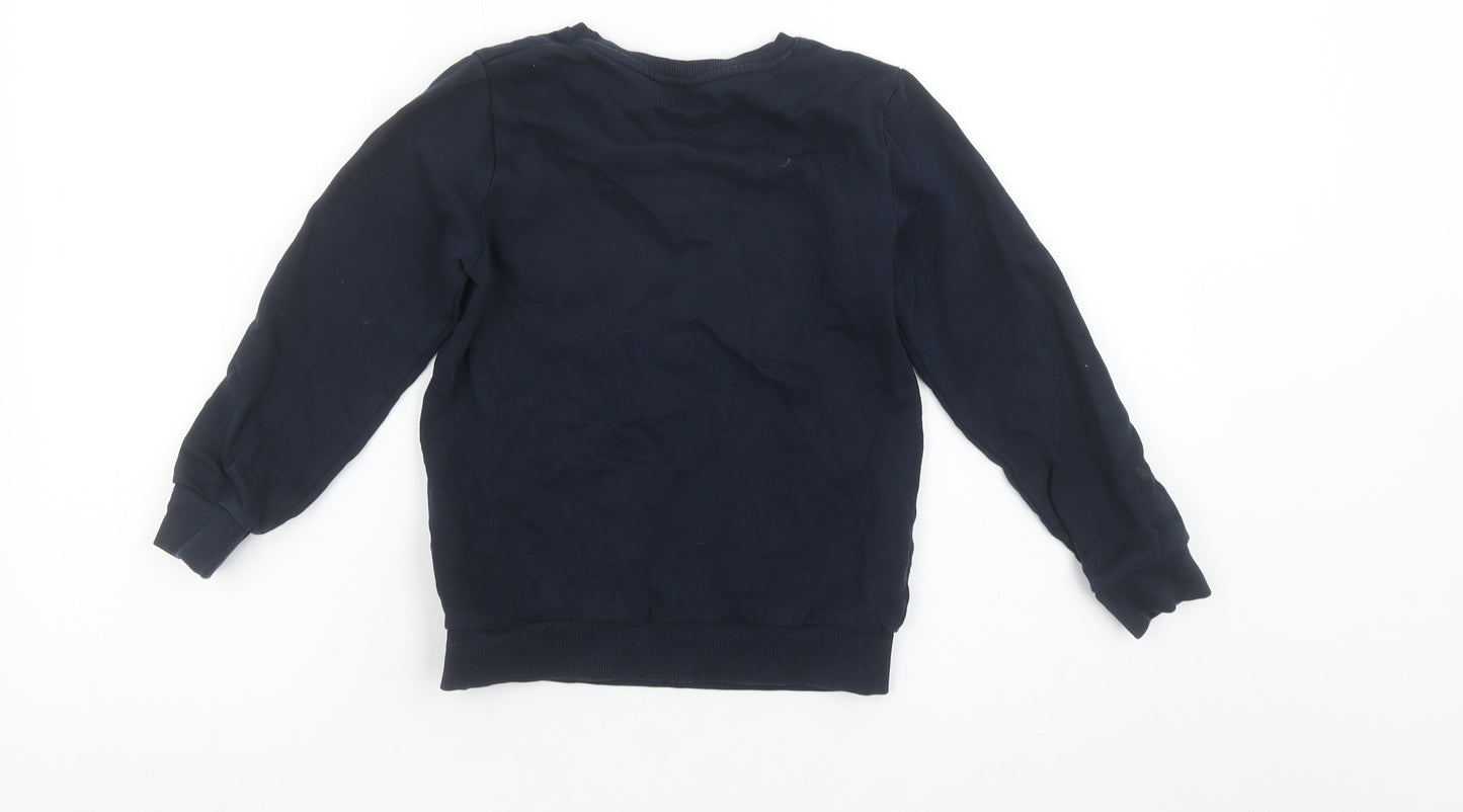 Name It Boys Blue Stay Happy Monster Graphic Cotton Sweatshirt 7-8 Years