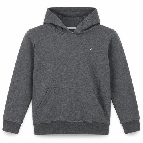 Farah Boys Charcoal Grey Marl Pullover Hoodie 7-8 Years Cotton Blend