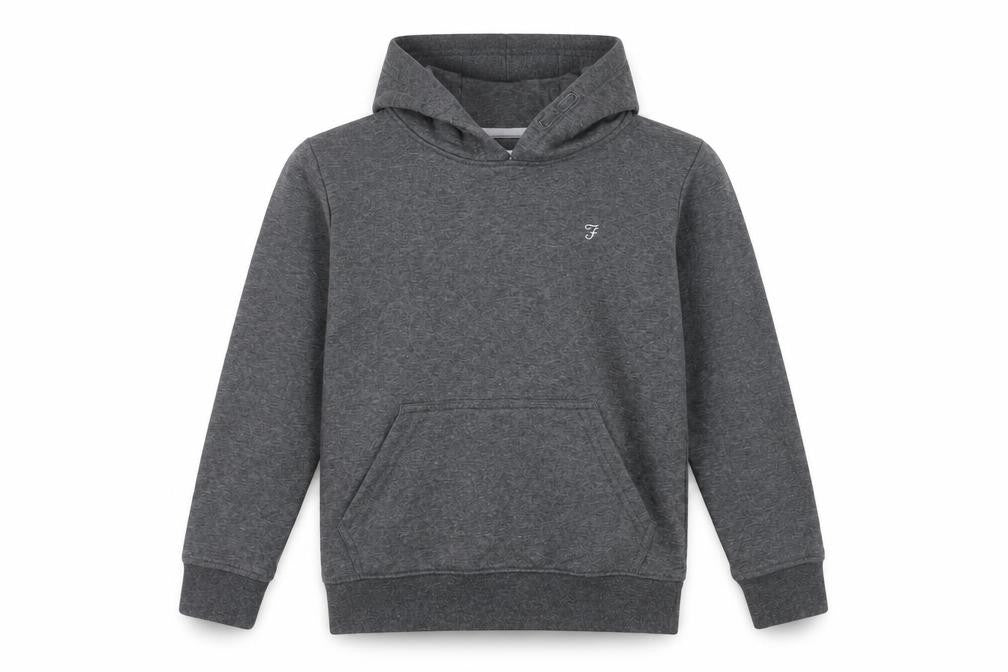 Farah Boys Charcoal Grey Marl Pullover Hoodie 7-8 Years Cotton Blend