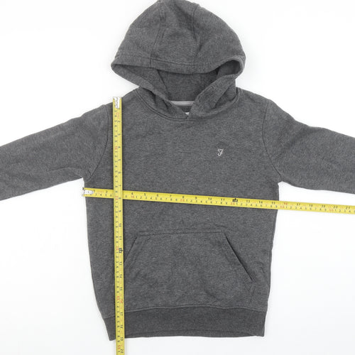 Farah Boys Charcoal Grey Marl Pullover Hoodie 7-8 Years Cotton Blend