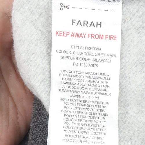 Farah Boys Charcoal Grey Marl Pullover Hoodie 7-8 Years Cotton Blend