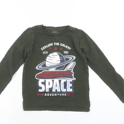 Name It Boys Green Space Adventure Long Sleeve Cotton T-Shirt 6 Years