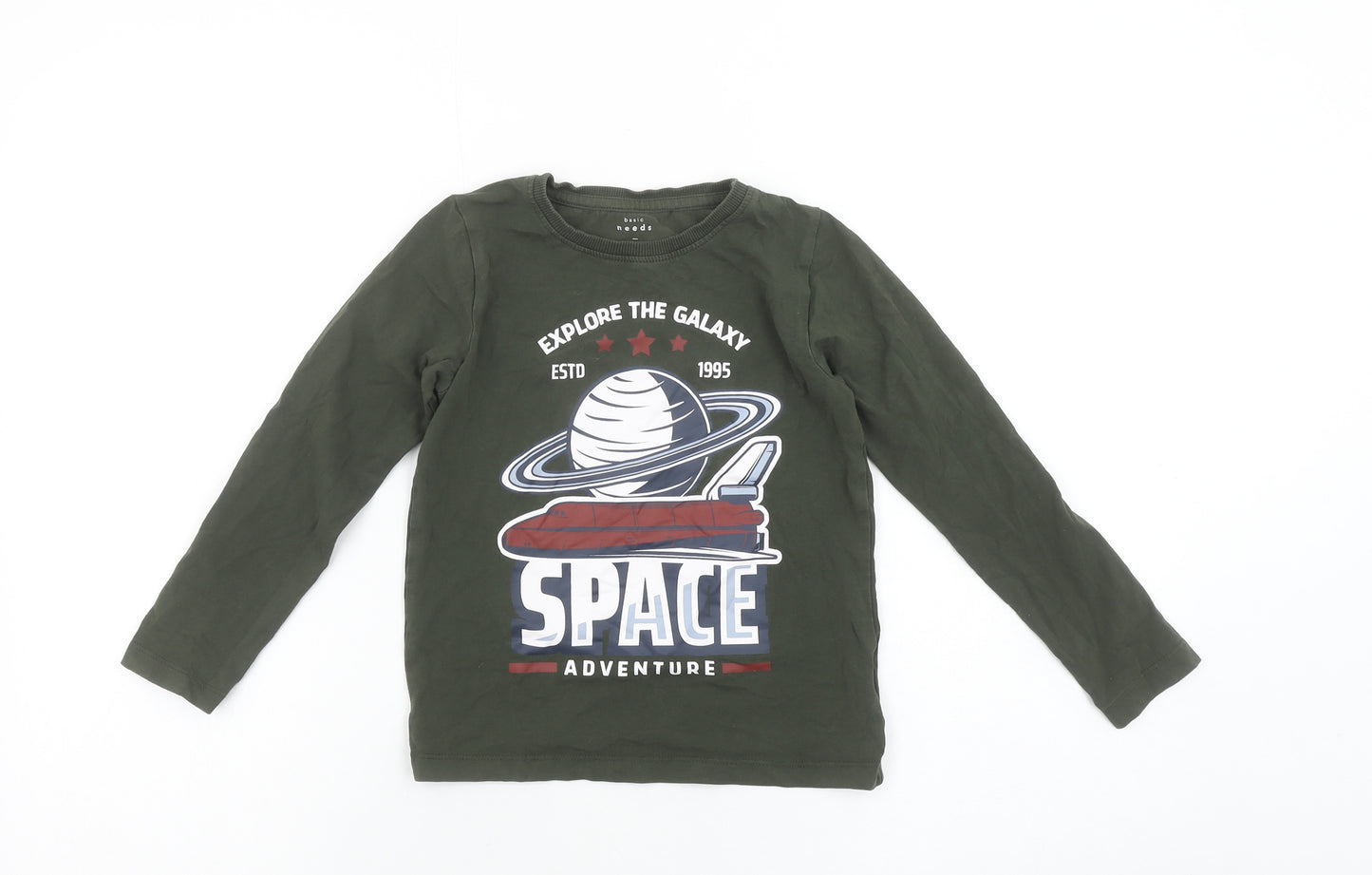 Name It Boys Green Space Adventure Long Sleeve Cotton T-Shirt 6 Years