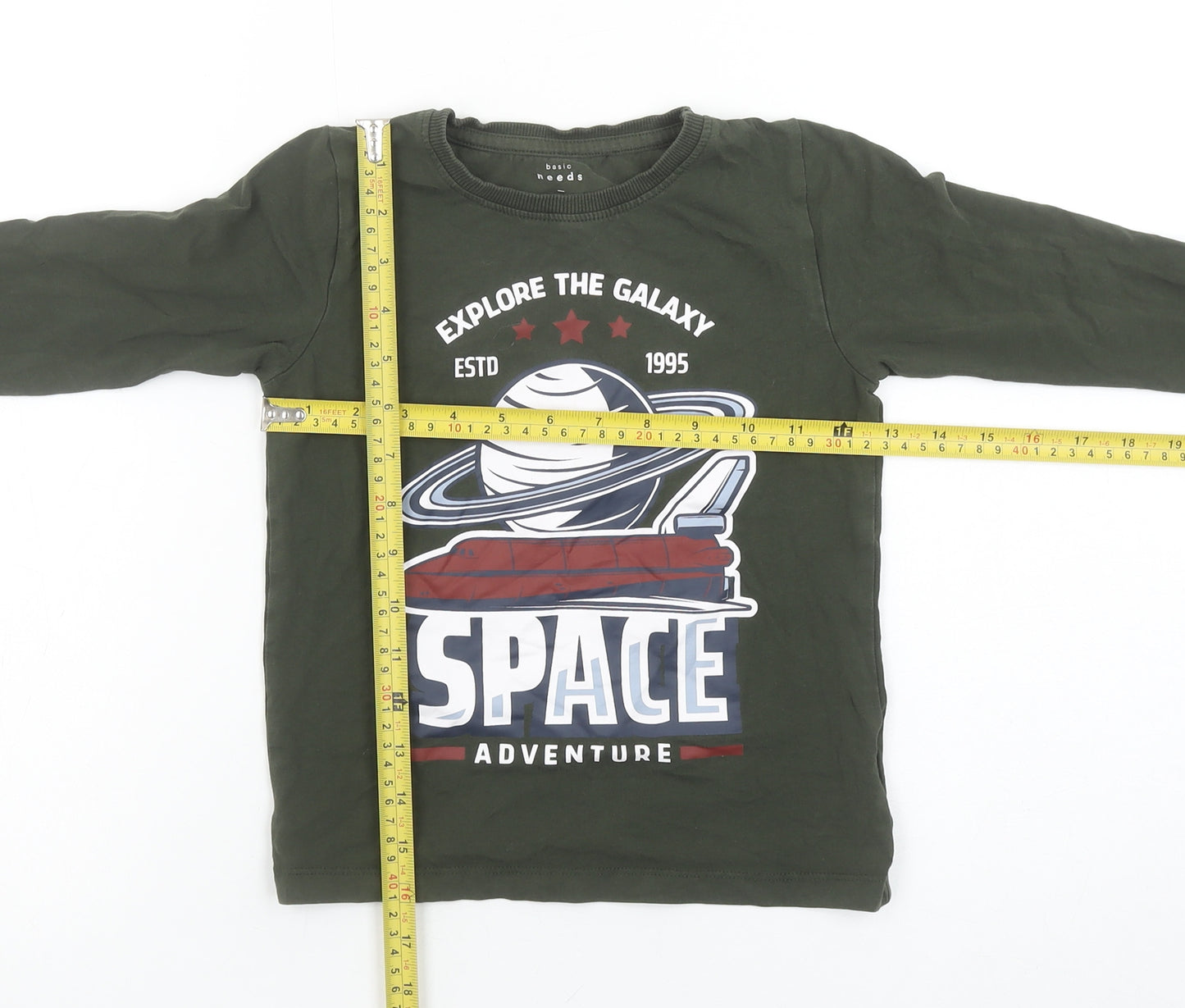 Name It Boys Green Space Adventure Long Sleeve Cotton T-Shirt 6 Years