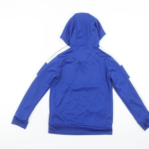Adidas Boys Blue Pullover Hoodie XS 7-8 Years AEROREADY Recycled Polyester