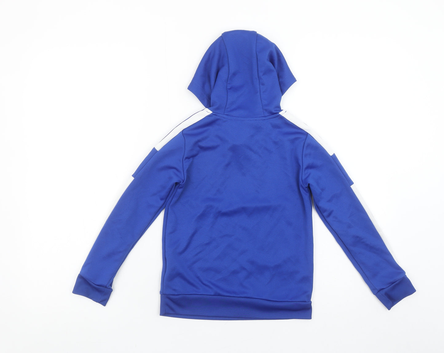 Adidas Boys Blue Pullover Hoodie XS 7-8 Years AEROREADY Recycled Polyester