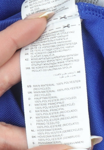 Adidas Boys Blue Pullover Hoodie XS 7-8 Years AEROREADY Recycled Polyester