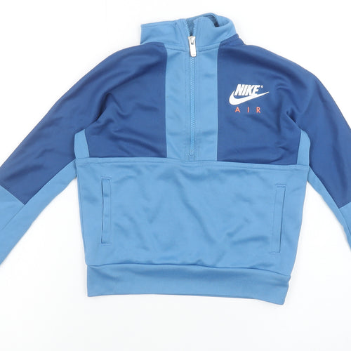 Nike Boys Blue 1/4 Zip Colourblock Sweatshirt 6-7 Years