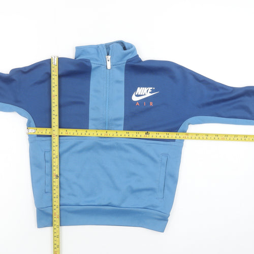Nike Boys Blue 1/4 Zip Colourblock Sweatshirt 6-7 Years