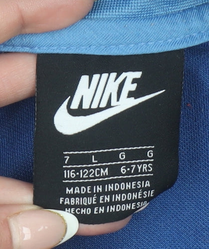 Nike Boys Blue 1/4 Zip Colourblock Sweatshirt 6-7 Years
