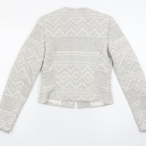 Zara Trafaluc Women's Grey Textured Knit Blazer Jacket Size 8