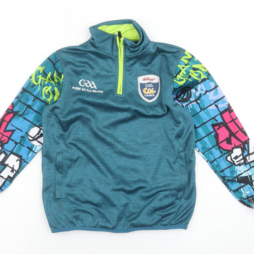 Azzurri Boys Blue GAA Kellogg's Cool Camps 1/4 Zip Pullover Sweatshirt 2 Years