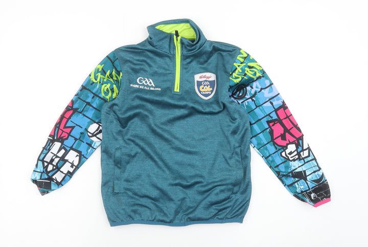 Azzurri Boys Blue GAA Kellogg's Cool Camps 1/4 Zip Pullover Sweatshirt 2 Years