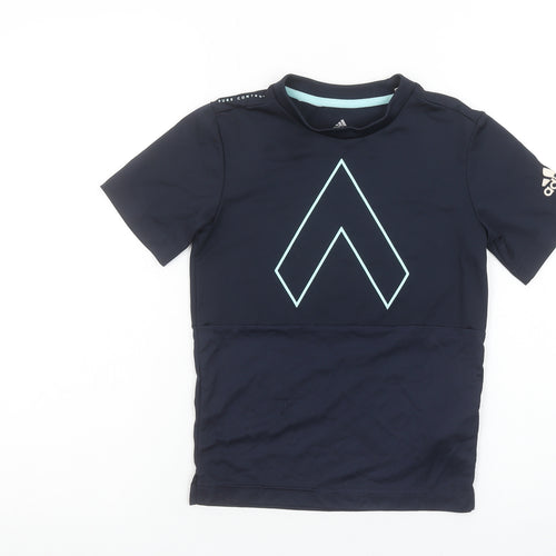 Adidas Boys Blue XS Climalite Sports T-Shirt Breathable Activewear Top
