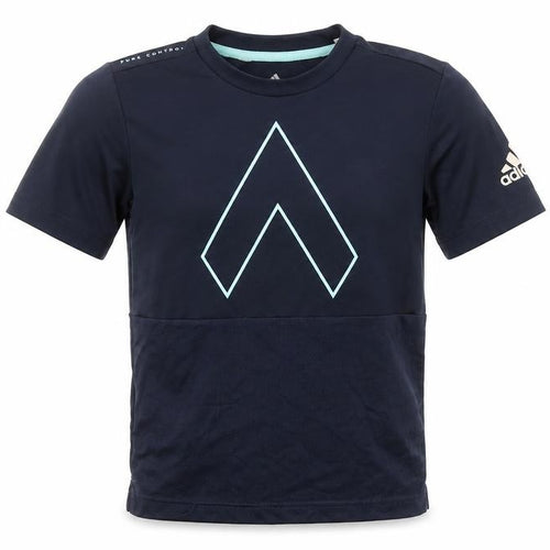 Adidas Boys Blue XS Climalite Sports T-Shirt Breathable Activewear Top