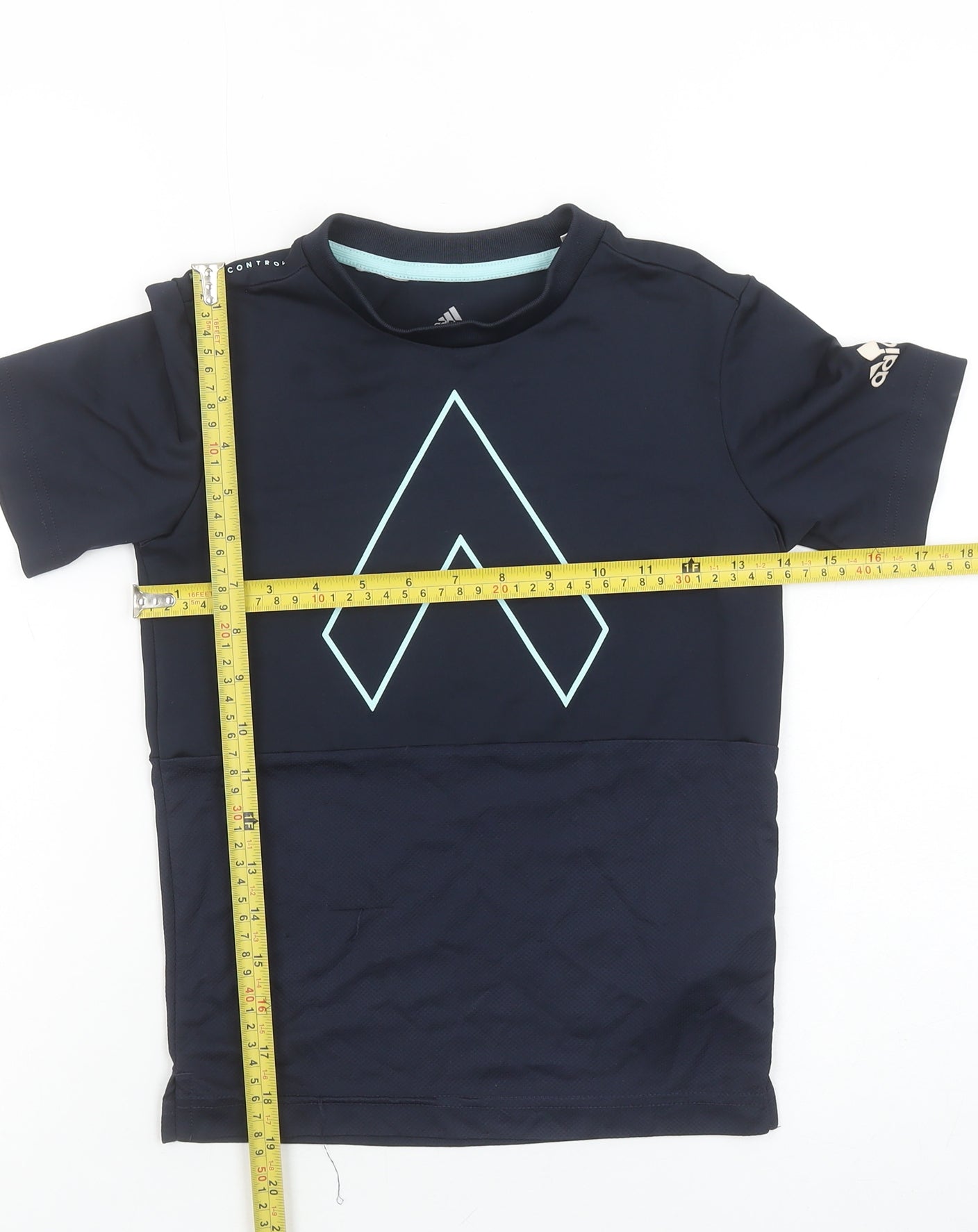 Adidas Boys Blue XS Climalite Sports T-Shirt Breathable Activewear Top