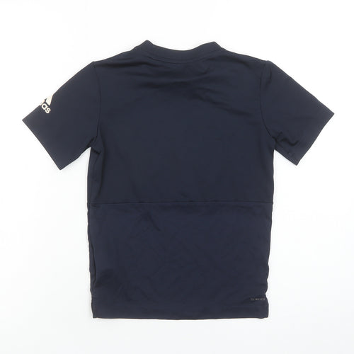 Adidas Boys Blue XS Climalite Sports T-Shirt Breathable Activewear Top