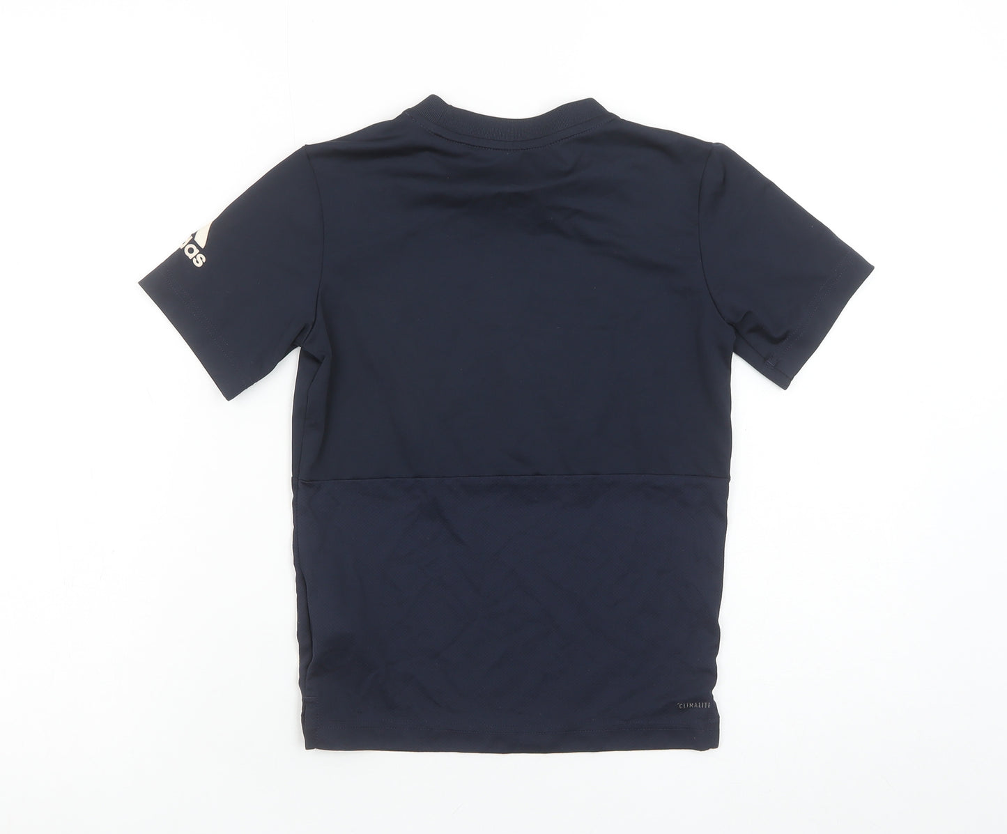 Adidas Boys Blue XS Climalite Sports T-Shirt Breathable Activewear Top