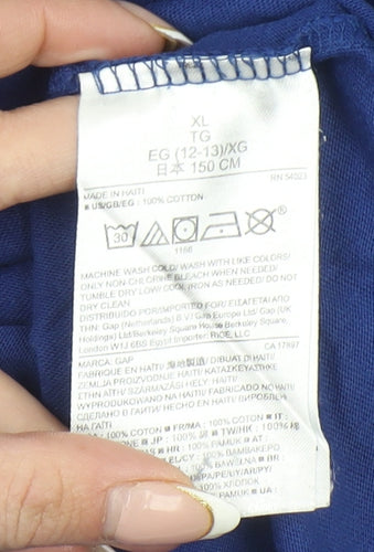 Gap Kids Boys Blue Long Sleeve Guitar Graphic Cotton T-Shirt 12-13 Years