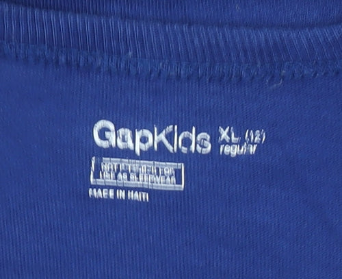 Gap Kids Boys Blue Long Sleeve Guitar Graphic Cotton T-Shirt 12-13 Years