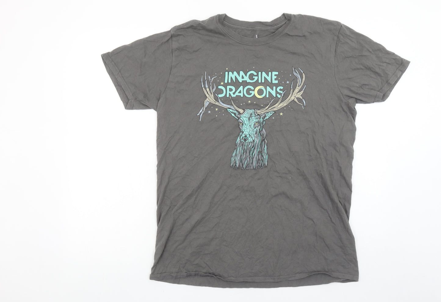 Imagine Dragons Men's Grey Graphic Band T-Shirt Size L
