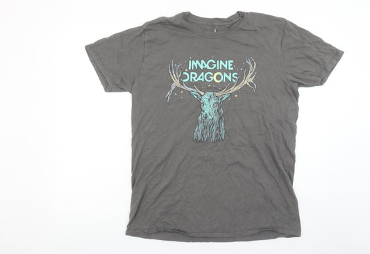 Imagine Dragons Men's Grey Graphic Band T-Shirt Size L