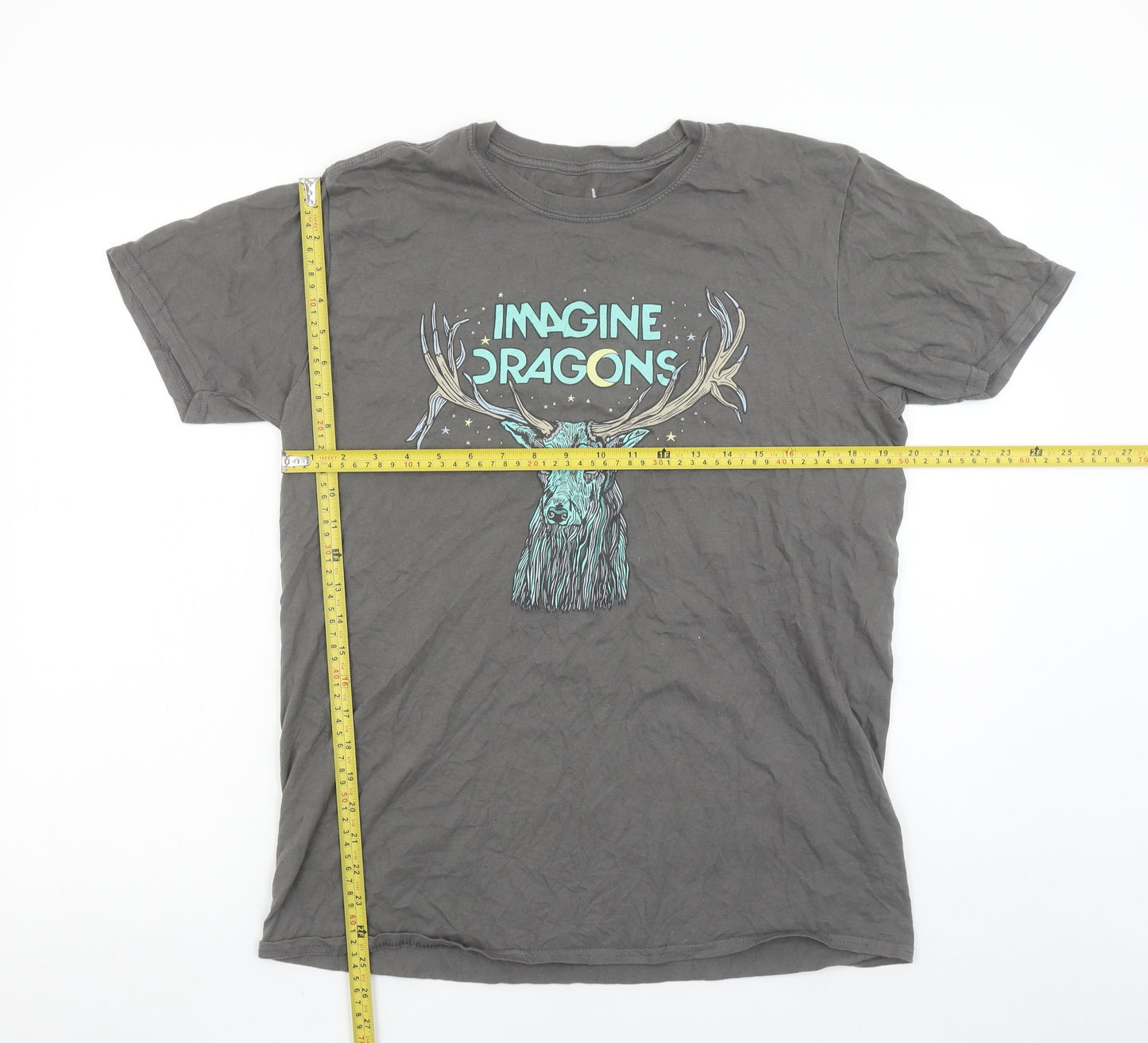 Imagine Dragons Men's Grey Graphic Band T-Shirt Size L