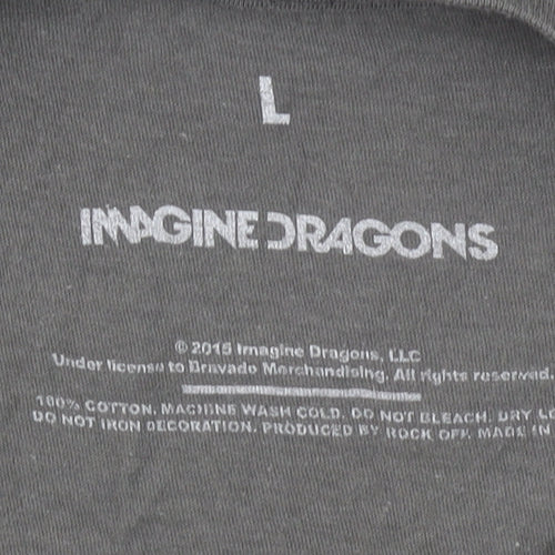 Imagine Dragons Men's Grey Graphic Band T-Shirt Size L