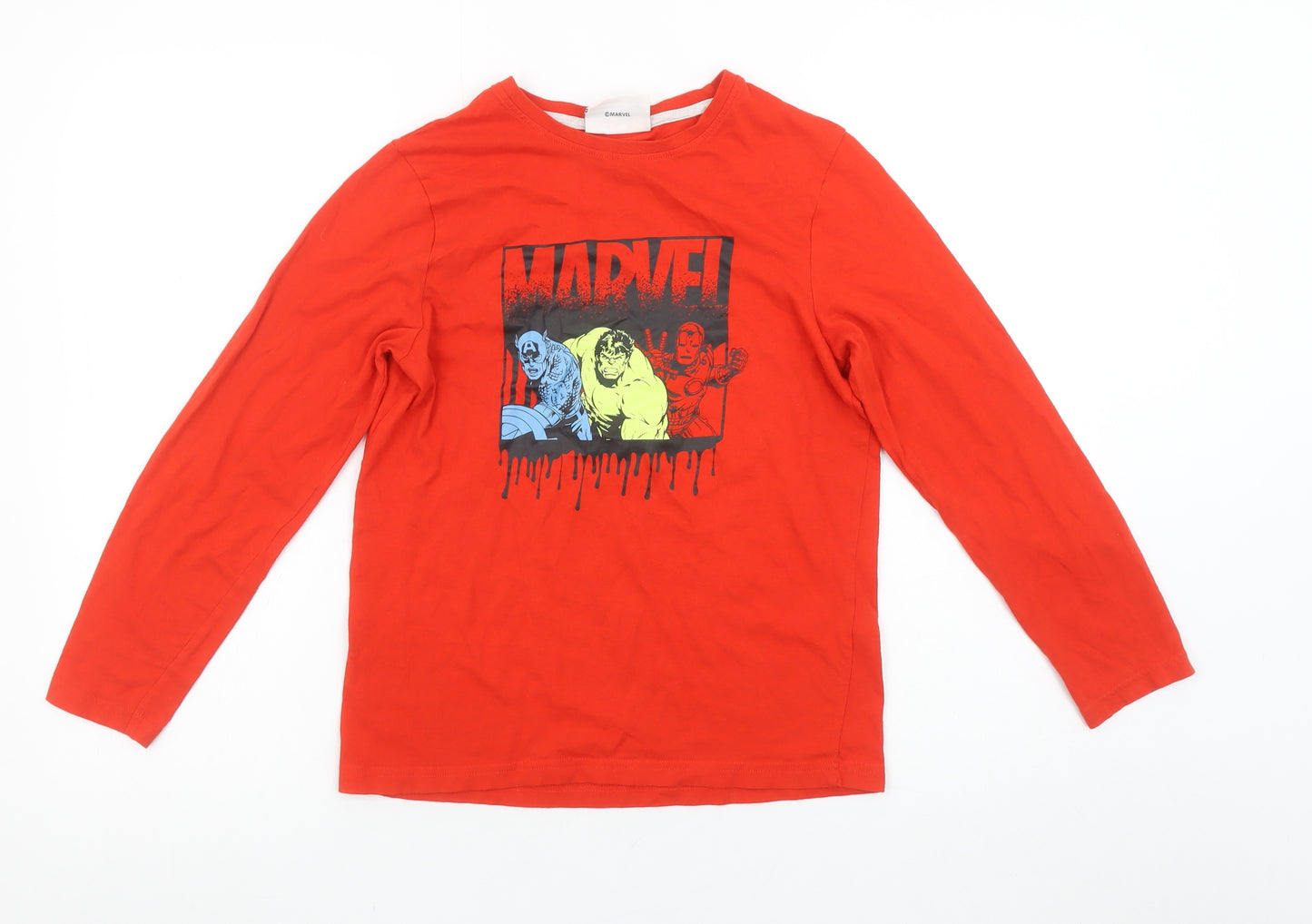 Marvel Boys Red Long Sleeve Superhero T-Shirt 10-11 Years