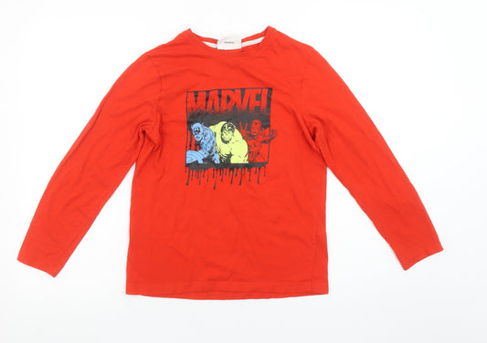 Marvel Boys Red Long Sleeve Superhero T-Shirt 10-11 Years