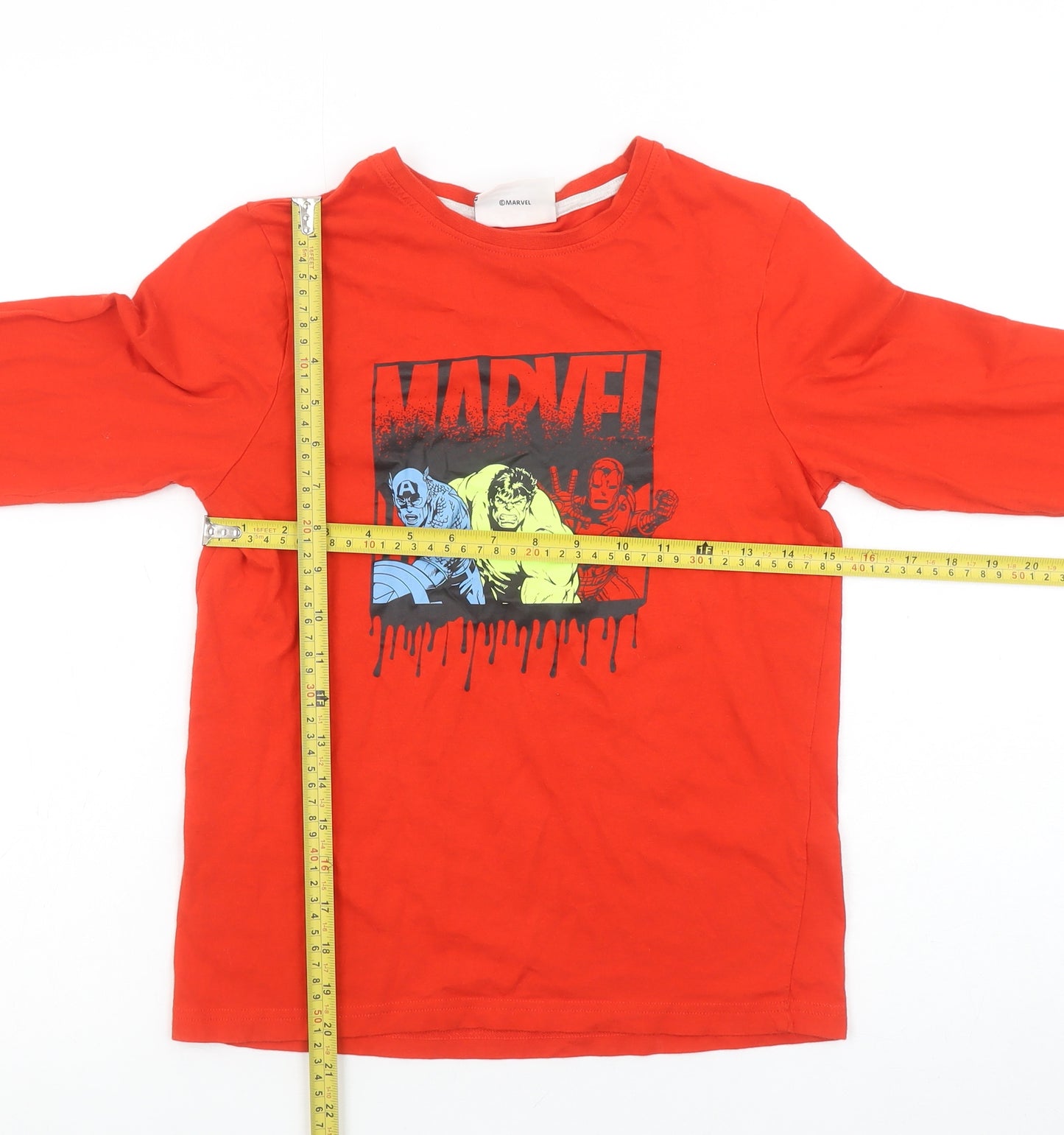Marvel Boys Red Long Sleeve Superhero T-Shirt 10-11 Years