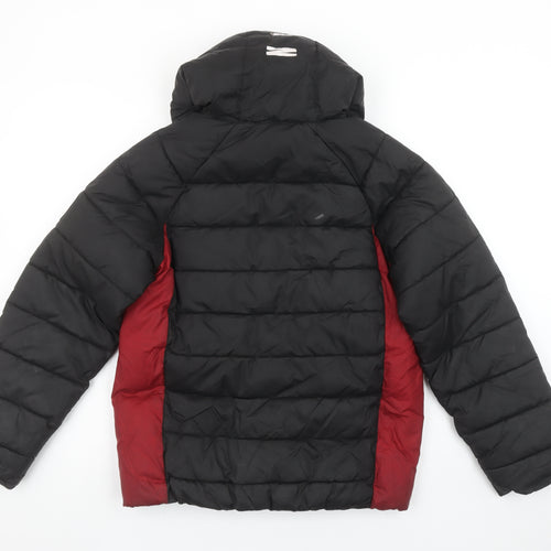 Jordan Boys Black Puffer Jacket 12-13 Years Hooded Full Zip Winter Coat