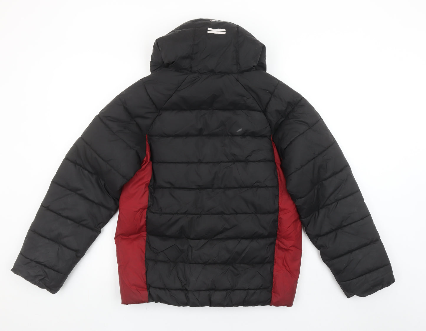 Jordan Boys Black Puffer Jacket 12-13 Years Hooded Full Zip Winter Coat