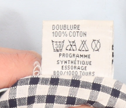 Les Deux Ancres Women Blue Nautical Mid-Length Rain Coat Size 16