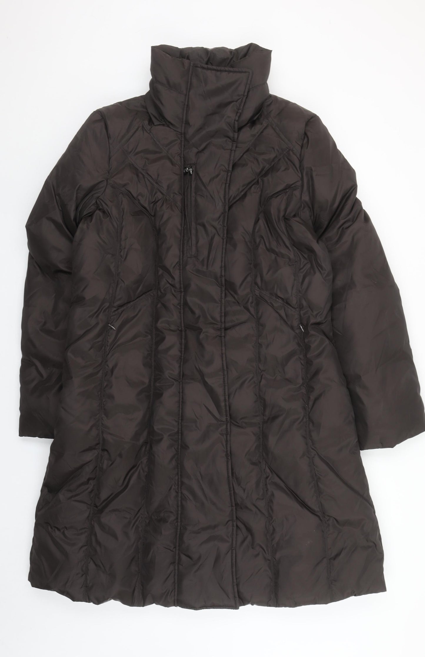 Marc New York Women’s Brown Long Puffer Coat Size L Quilted Winter Jacket