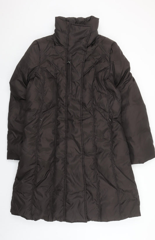 Marc New York Women’s Brown Long Puffer Coat Size L Quilted Winter Jacket