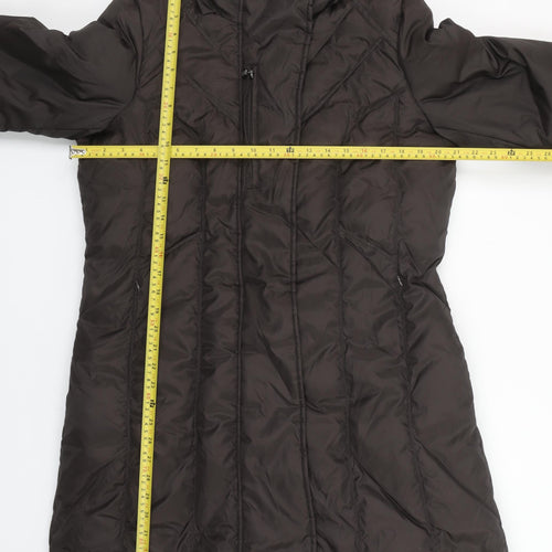Marc New York Women’s Brown Long Puffer Coat Size L Quilted Winter Jacket