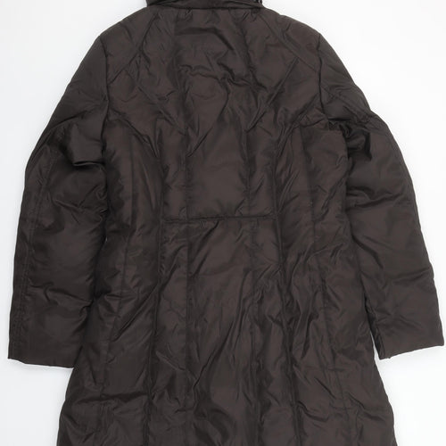 Marc New York Women’s Brown Long Puffer Coat Size L Quilted Winter Jacket