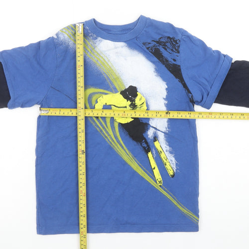 GapKids Boys Blue 6-7 Years Long Sleeve Layered Ski Graphic T-Shirt