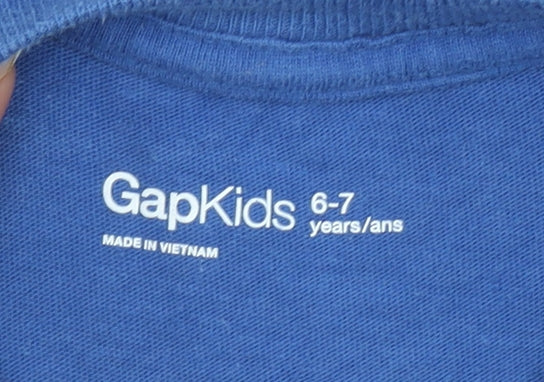 GapKids Boys Blue 6-7 Years Long Sleeve Layered Ski Graphic T-Shirt