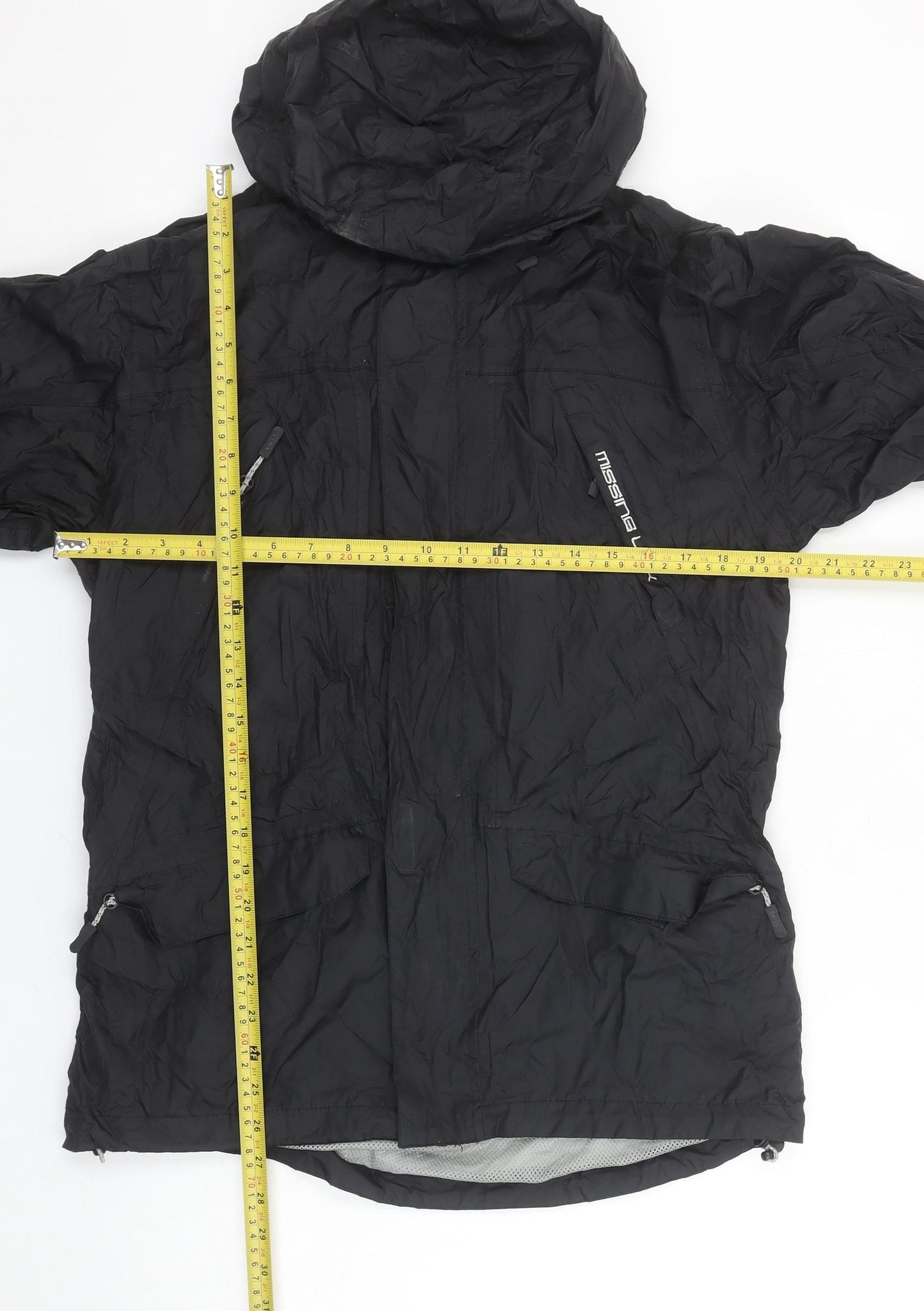 Missing Link Unisex Black S Hooded Windbreaker Jacket