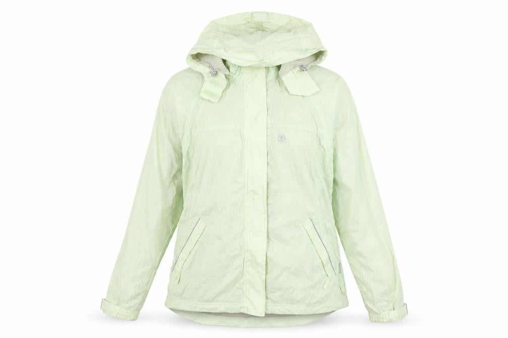 Icepeak Women's Green Hooded Rain Coat Jacket Size 14 Water Resistant