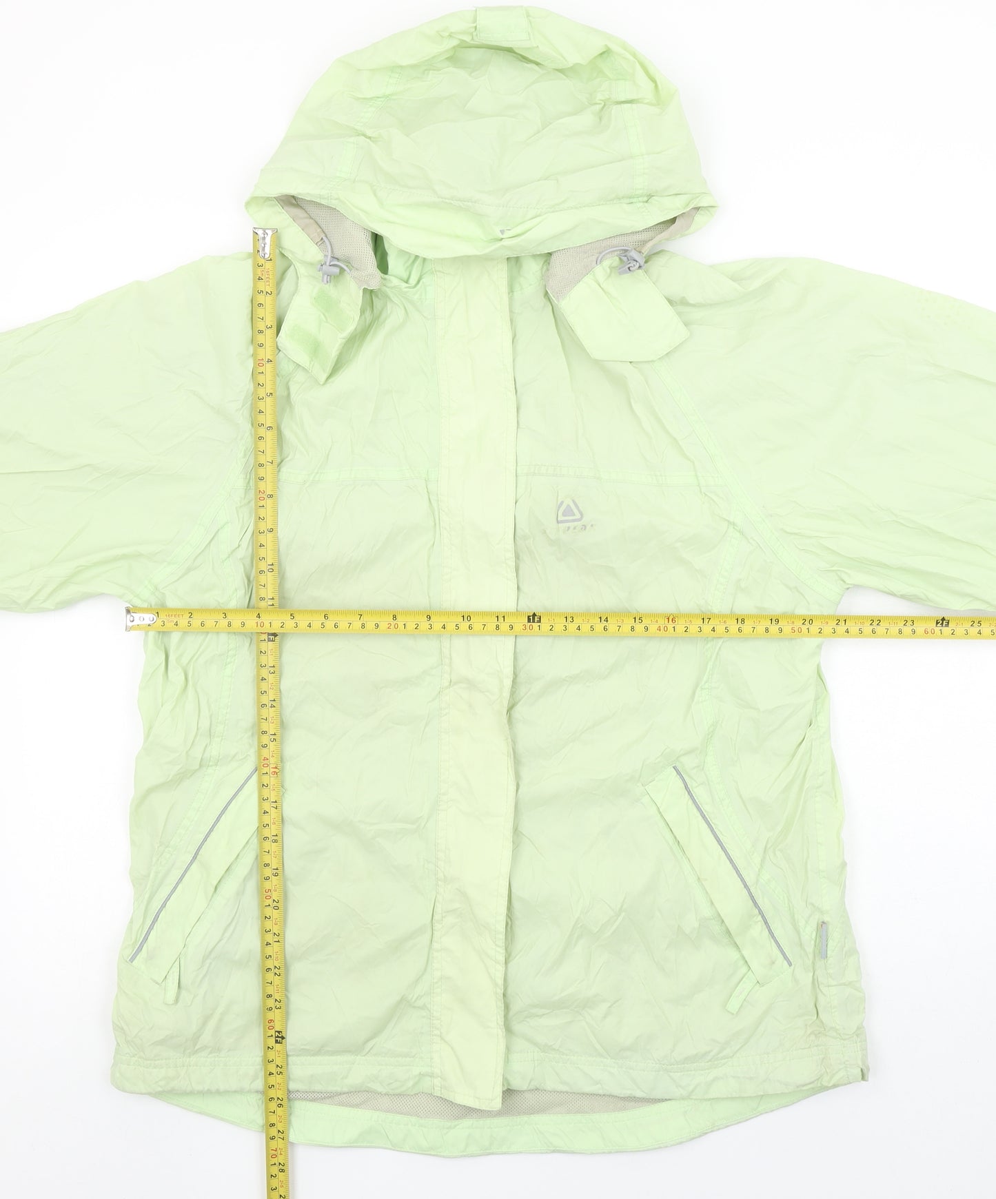 Icepeak Women's Green Hooded Rain Coat Jacket Size 14 Water Resistant