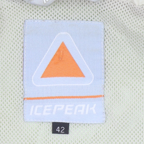 Icepeak Women's Green Hooded Rain Coat Jacket Size 14 Water Resistant